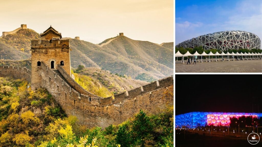 Great Wall, Bird's Nest and Water Cube, Beijing
